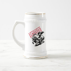 Caneca de Cerveja com Ilustração Vintage de Cavale