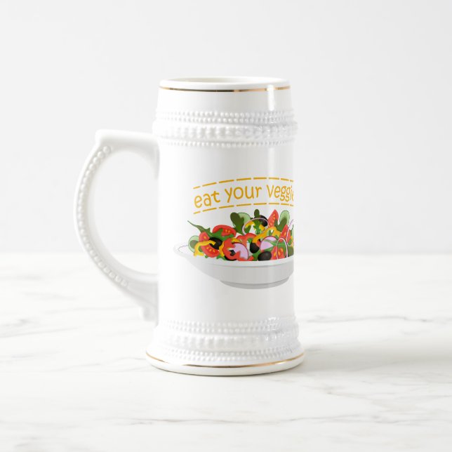 Caneca De Cerveja Coma seus vegetais Cite salada fresca misturar tig (Esquerda)