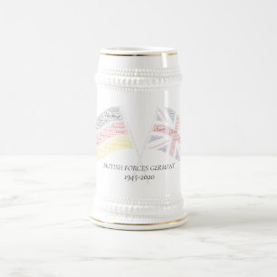 Caneca de cerveja comemorativa das Forças Britân