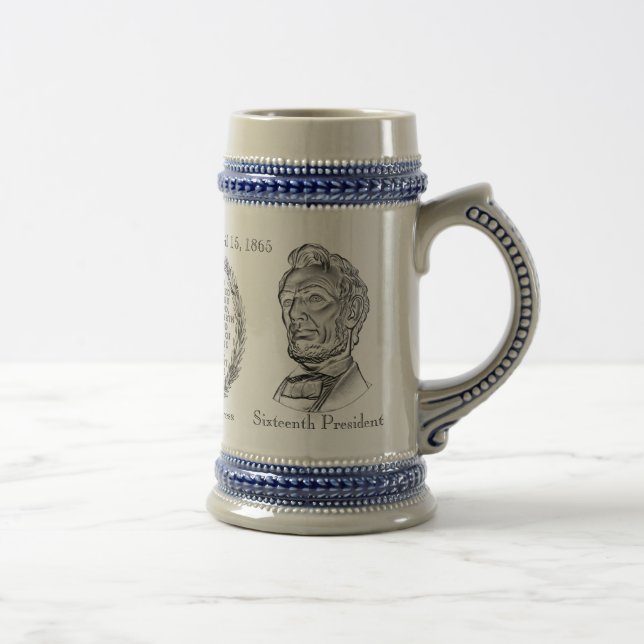 Caneca de cerveja comemorativa de Abraham Lincoln (Direita)