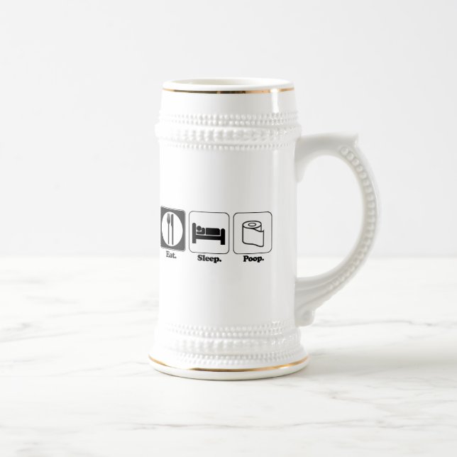 Caneca De Cerveja comer dormir cagar (Direita)