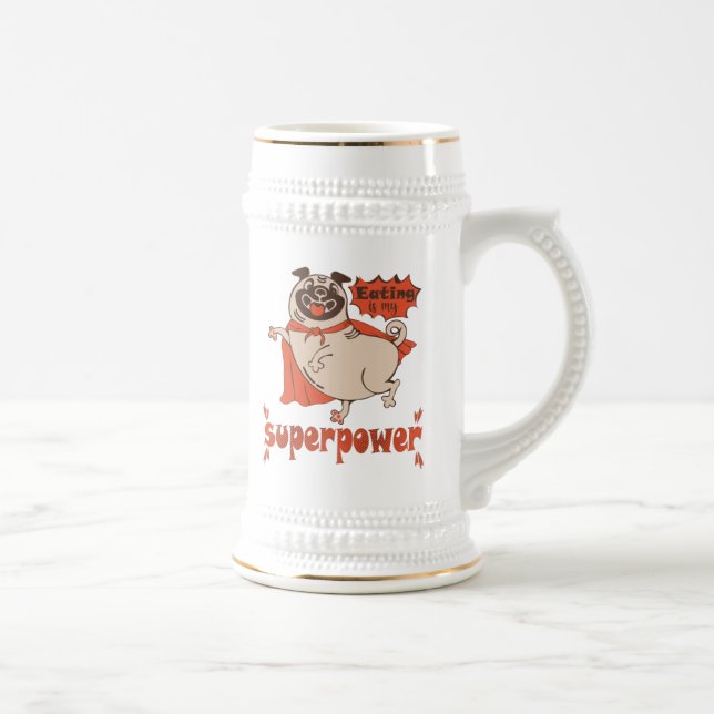 Caneca De Cerveja Comer é o meu super poder, estilo cômico de manto  (Direita)