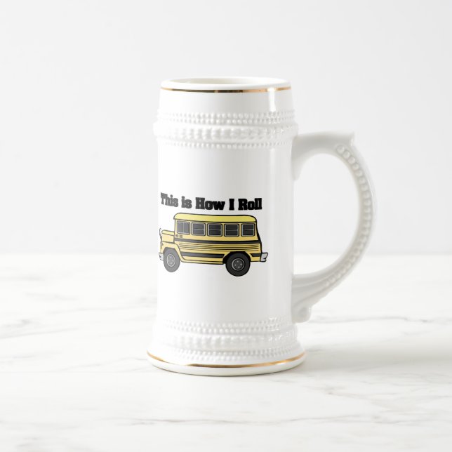 Caneca De Cerveja Como eu rolo (ônibus escolar) (Direita)