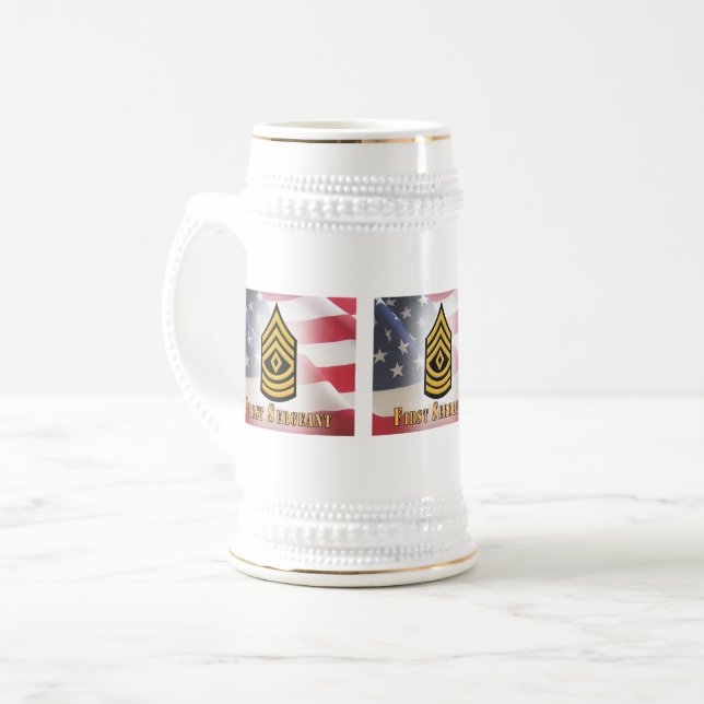 Caneca De Cerveja Company First Sergeant Gift White Mug (Frente Esquerda)