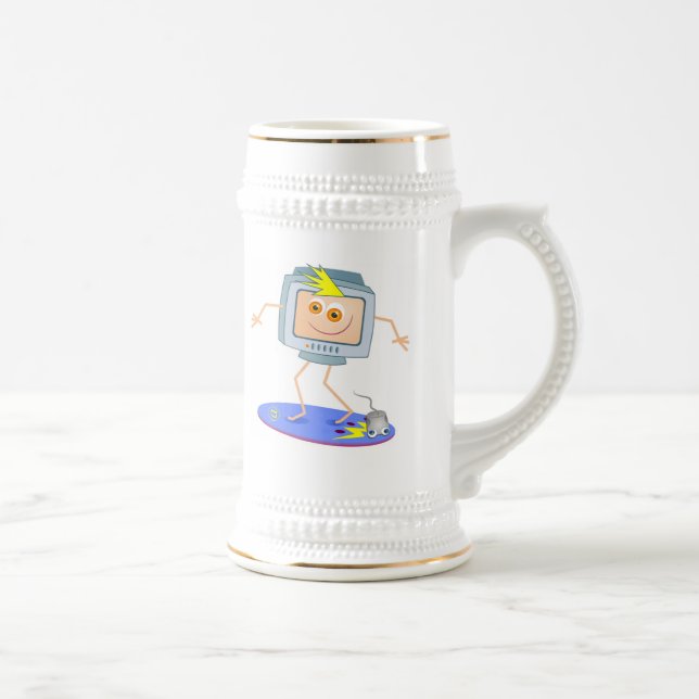 Caneca De Cerveja Computador que surfa a rede (Direita)