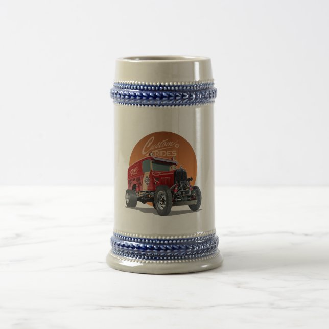 Caneca De Cerveja Conceito personalizado de carro de retrocorrida (Centro)