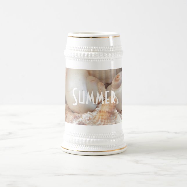 Caneca De Cerveja Conchas do Mar, Praia Exótica Romântica Tropical d (Centro)