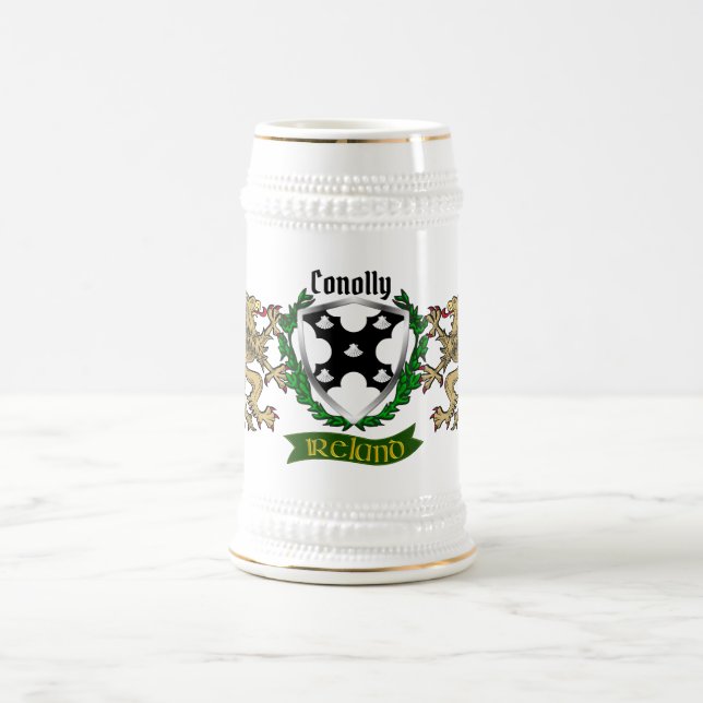 Caneca De Cerveja Conolly/O'Conolly Irish Shield Personalizado (Centro)