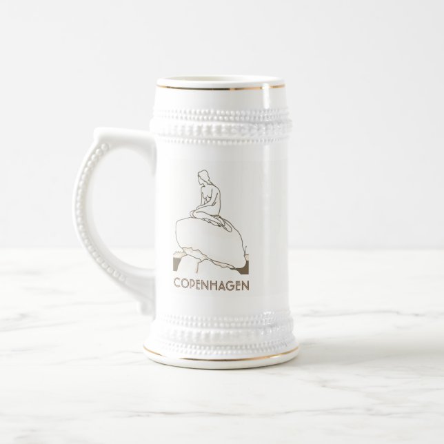 Caneca De Cerveja Copenhague Esboço Elegante Dinamarca (Esquerda)