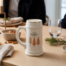 Copo de Cerveja de Natal com Pinheiros Escandinavo