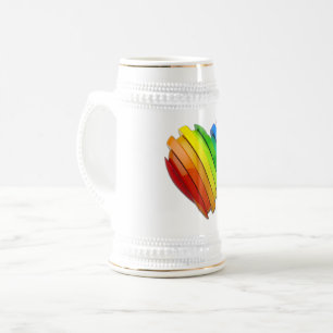 Caneca De Cerveja Coração do Orgulho do SlipperyJoe Fatias brilhante