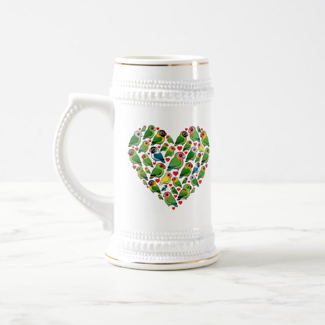 Caneca De Cerveja Coração dos Lovebirds (Esquerda)