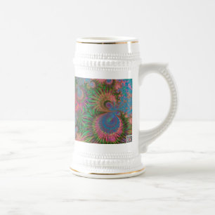 Caneca De Cerveja Corais de Arte Abstrata