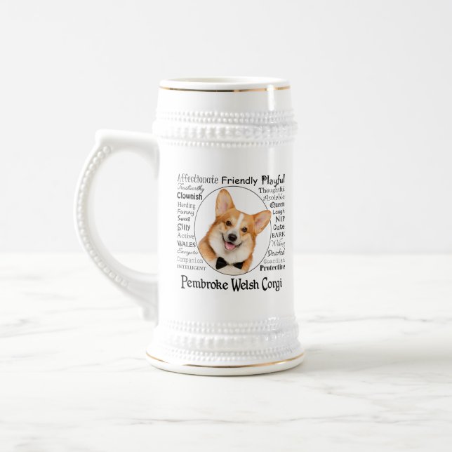 Caneca De Cerveja Corgi Traits (Esquerda)