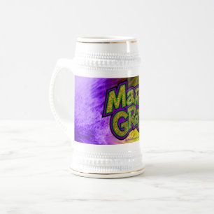 Caneca De Cerveja Coroa tema Mardi Gras festivo SlipperyJoe reinf