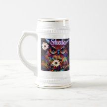 Coruja Floral Impressionista Whimsical Personaliza