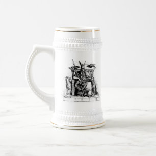 Caneca De Cerveja Corvos de Odin em sua mitologia de pedra de