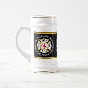 Caneca De Cerveja Crachá Azul E Branco do Logotipo do Departamento 