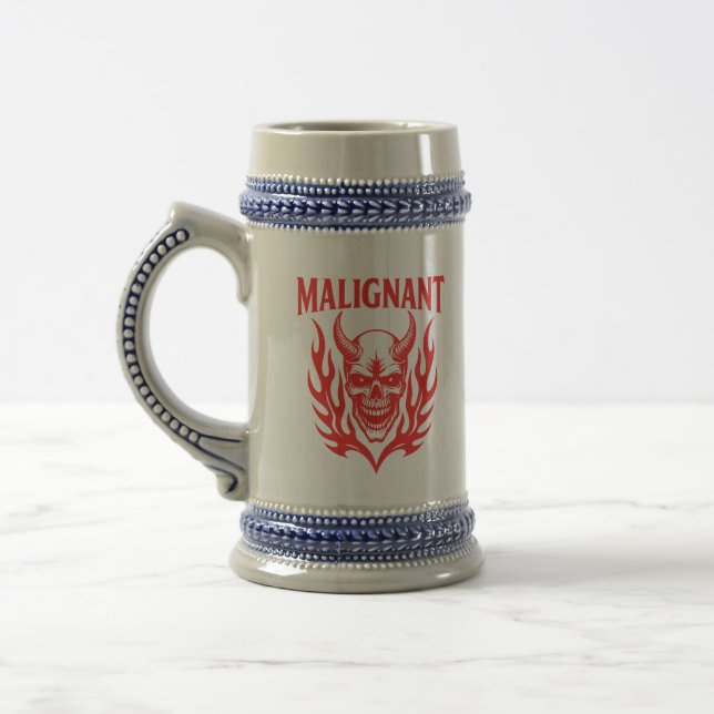 Caneca De Cerveja Crânio de Demônio Maligno - Teto Gráfico de Horror (Esquerda)