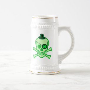 Caneca De Cerveja Crânio do pirata do dia de St Patrick