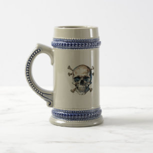 Caneca De Cerveja crânios e ossos de halloween