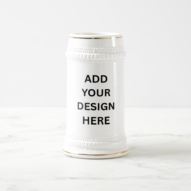 Caneca De Cerveja Create Your Own Custom Design 22oz White and Gold  (Centro)