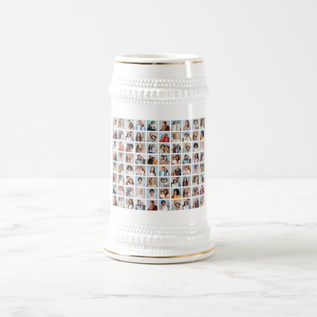 Caneca De Cerveja Crie Sua Própria Colagem De Fotos 80 (Centro)