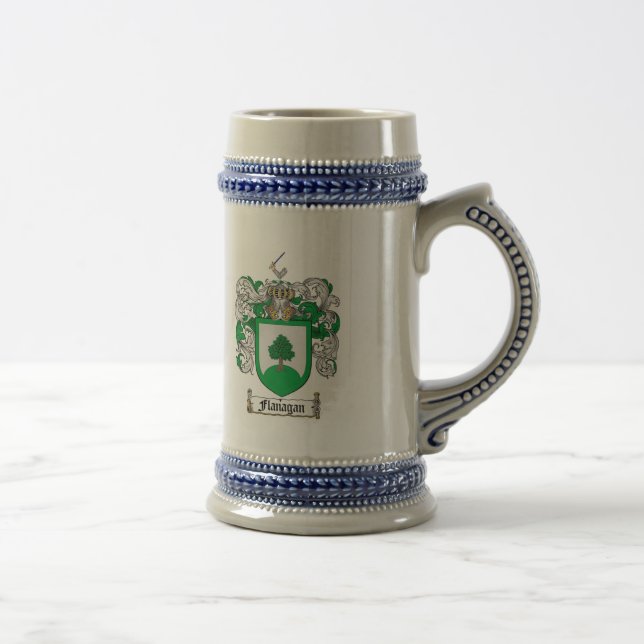 CANECA DE CERVEJA CRISTA DA FAMÍLIA DE FLANAGAN - BRASÃO DE FLANAGAN (Direita)