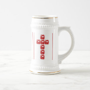 Caneca De Cerveja Cruz De Corações
