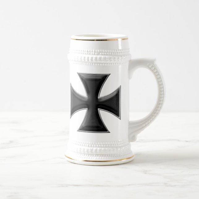 Caneca De Cerveja Cruz do ferro da fibra do carbono - preto (Direita)