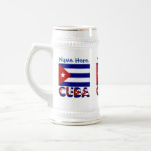 Cuba e a bandeira azul escura cubana personalizada