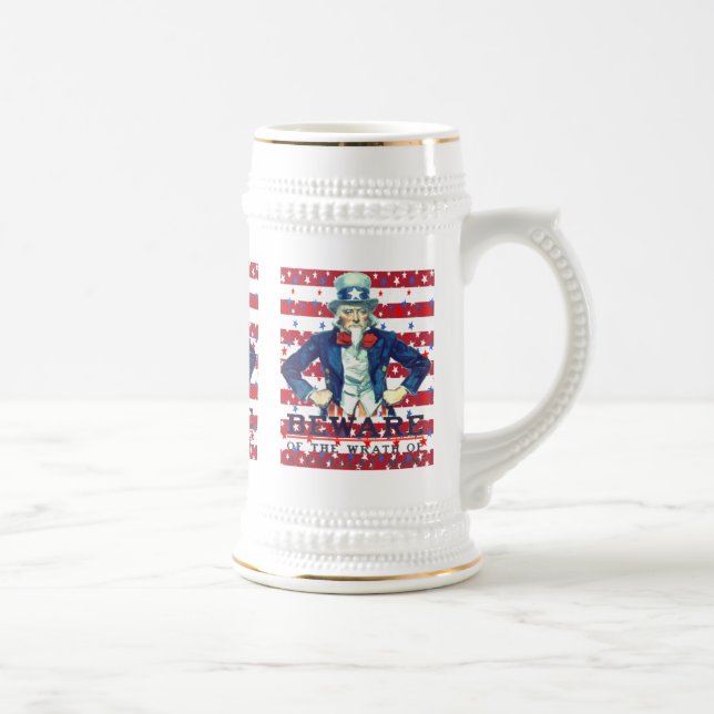 Caneca De Cerveja Cuidado com a Ira do Homem Paciente (Direita)