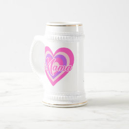 Caneca De Cerveja Custon Retro Heart Mama