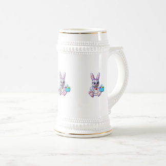 Caneca De Cerveja Cute Bunny with a Basket