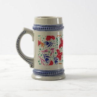 Caneca De Cerveja Cute pattern of birds and flowers