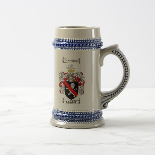 Caneca de cerveja da brasão de Churchill/família (Direita)