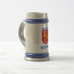 Caneca de cerveja da cerveja com crista finlandesa