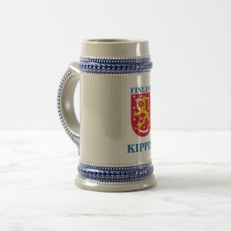Caneca de cerveja da cerveja com crista finlandesa