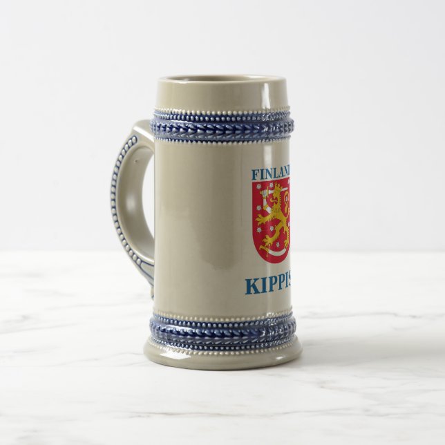 Caneca de cerveja da cerveja com crista finlandesa (Frente Esquerda)