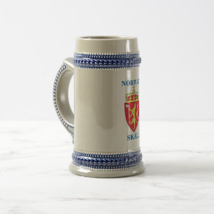 Caneca de cerveja da cerveja com crista norueguesa