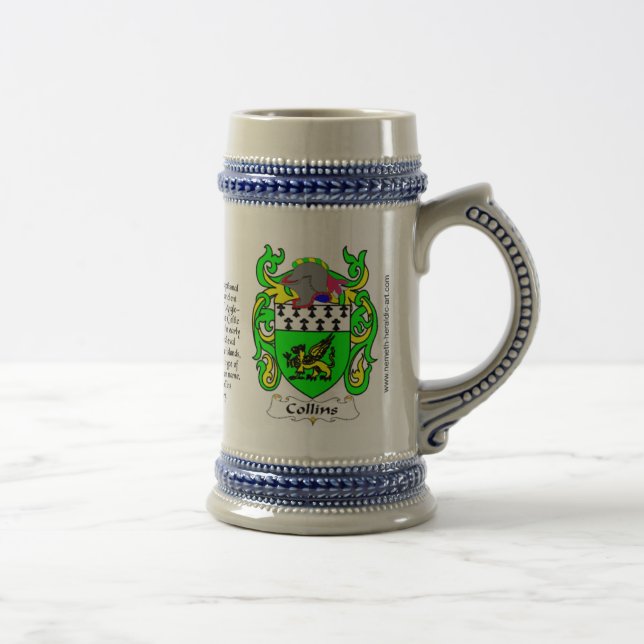 Caneca de cerveja da crista da família de Collins (Direita)