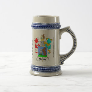 Caneca de cerveja da crista da família de Molnar