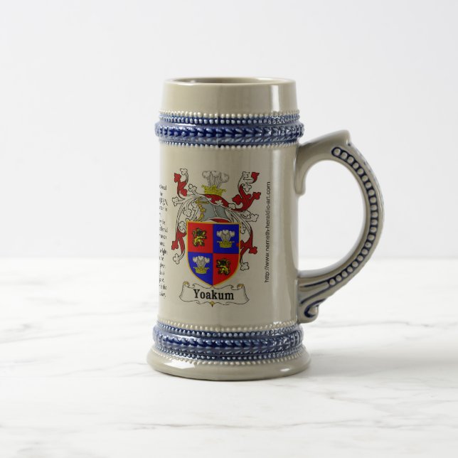 Caneca de cerveja da crista da família de Yoakum (Direita)