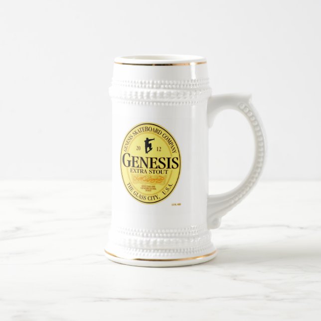 Caneca de cerveja da edição limitada de GeneStout (Direita)