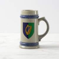 Caneca de cerveja da Irlanda - Harp on Blue & Gree