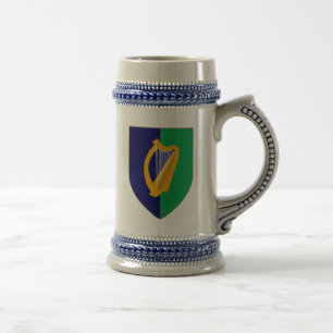 Caneca de cerveja da Irlanda - Harp on Blue & Gree