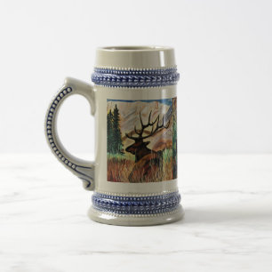 Caneca de cerveja da vida selvagem com trabalho de