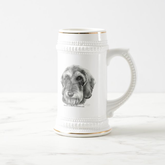 Caneca De Cerveja Dachshund Fio-De cabelo (Direita)