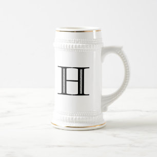 Caneca De Cerveja Damasco - Letra H - Preto