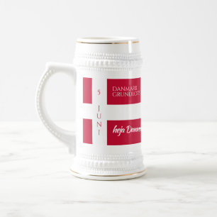 Caneca De Cerveja Danmark Grundlovsdag Bandeira Dinamarquesa para o